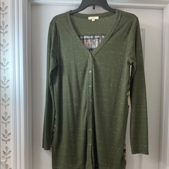 ODDY Heathered Olive Green Long Cardigan/top - Picture 1 of 8